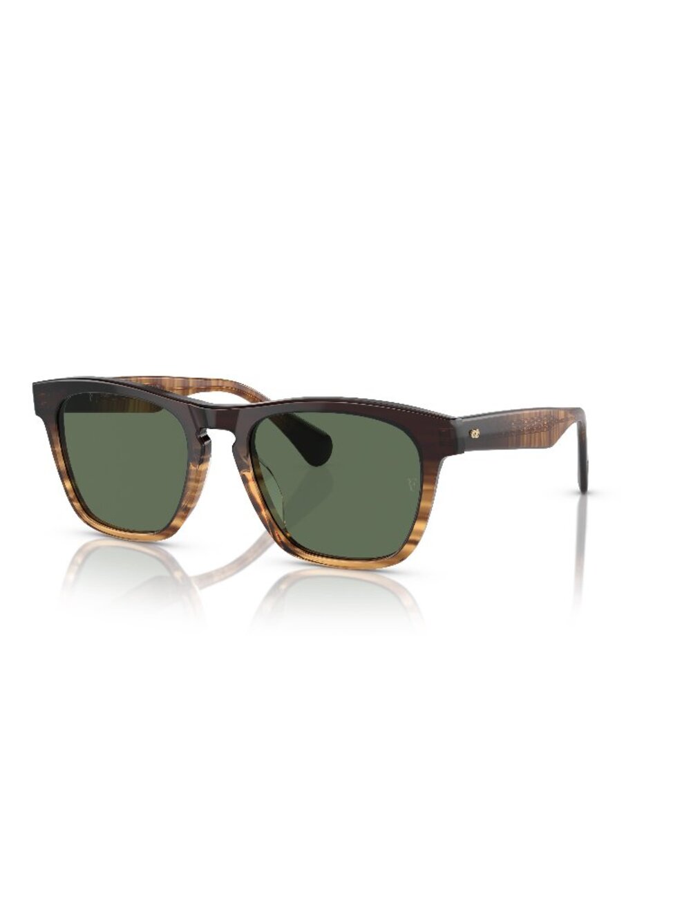 New Oliver Peoples Unisex Sunglasses Brown Butterfly Green Lens Acetate Frame